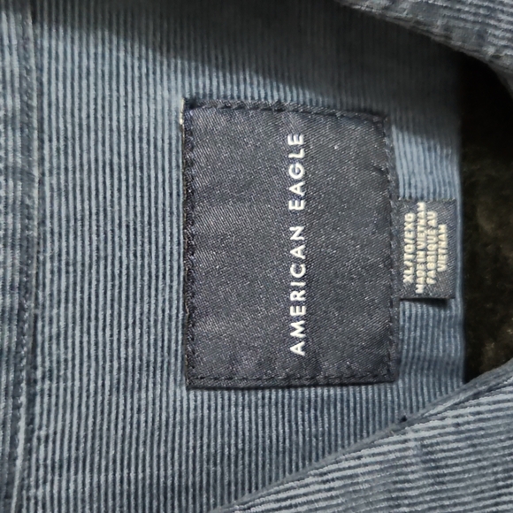 Men's XL Corderoy Navy Button Down Shirt - Picture 2 of 3